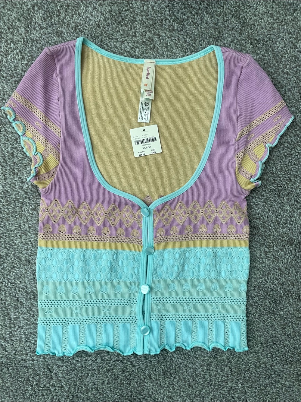 Anthropologie LyreBird Pastel Cropped Cami Sz XXS/XS - Picture 4 of 5